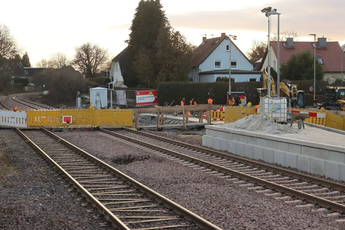 Baustelle am Bahnbergang Waldstrae AG